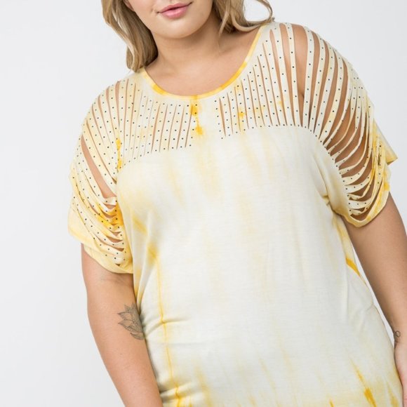 NEW VOCAL TIE DYE ROCKER LASER CUT SEXY WESTERN SHIRT SM-3X crystals bling sexy - Picture 5 of 8